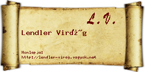 Lendler Virág névjegykártya